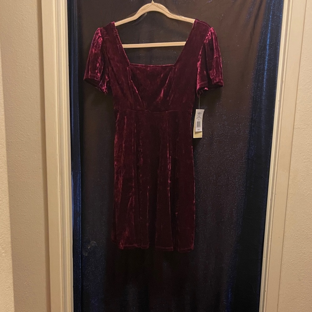 Kohl's Velvet Mini Dress - Rich Burgundy
